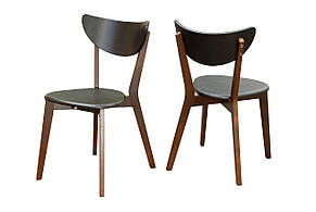 Стілець кухонний дерев'яний з масива бука без оббивки Модерн Мікс меблі, колір венге/горіх, фото 3