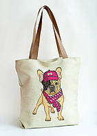 Сумка Пошита для вишивки Французький бульдог дівчинка