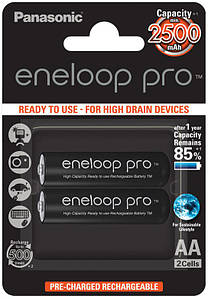 Акумулятор Panasonic Eneloop Pro BK-3HCDE/2BE, AA/(HR6), 2500mAh, LSD Ni-MH, блістер 2шт