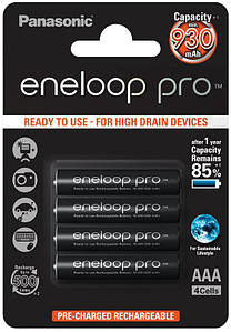 Акумулятор Panasonic Eneloop Pro BK-4HCDE/4BE, AAA/(HR03), 930mAh, LSD Ni-MH, блістер 4шт