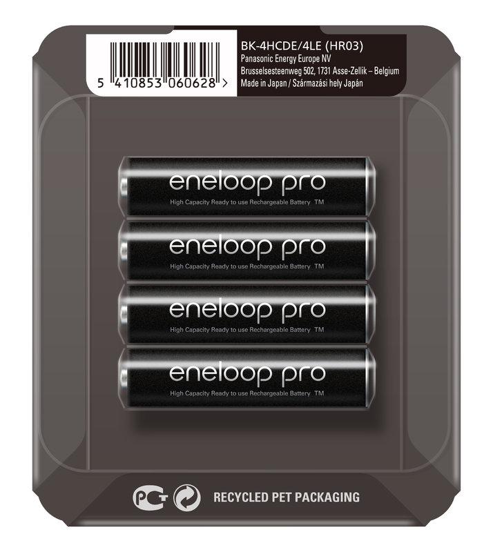 Акумулятор Panasonic Eneloop Pro BK-4HCDE/4LE, AAA/(HR03), 930mAh, LSD Ni-MH, Sliding Pack 4шт, фото 1