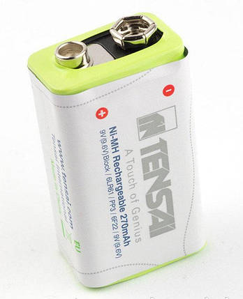 Акумулятор Tensai 9.6 V, 6LR61 (крона), 270mAh, OEM, Green, фото 2