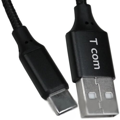 Шнур шт.USB А-шт.USB type C, сітка, 1 м, чорний