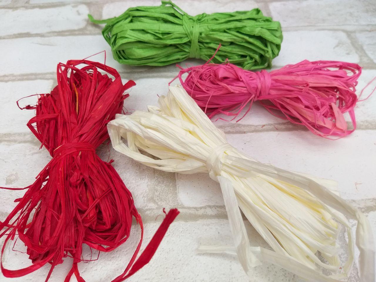 Рафія кольорова в намотуванні, різні кольори 15 гр, фото 1