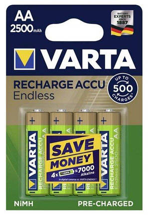 Акумулятор Varta Endless R2U (56686), AA/(HR6), 2500mAh, LSD Ni-MH, блістер 4шт, фото 2
