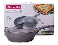 Сотейник 24см с крышкой и гранитным покрытием 4275GR Kamille