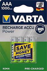 Акумулятор Varta Pro R2U (5703), AAA/(HR03), 1000mAh, LSD Ni-MH, блістер 4шт