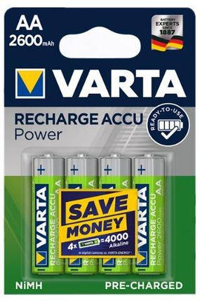Аккумулятор Varta Pro R2U (5716), AA/(HR6), 2600mAh, LSD Ni-MH, блистер 4шт, фото 2