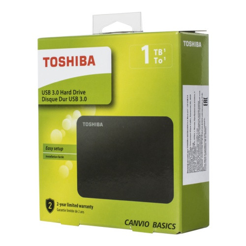 Накопичувач зовнішній HDD 2.5" USB 1.0 TB Toshiba Canvio Basics Black (HDTB410EK3AA)