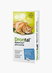 Таблеткі від глистів Elanco Drontal (Дронтал для котів вагою до 4кг.), 1 таб.