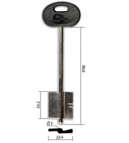 Заготівка ключа МЕТЕТЕМ 03П довгий широкий Конаково