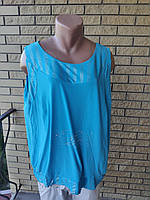 Блузка женская больших и очень больших размеров, ткань масло NN 52, голубой