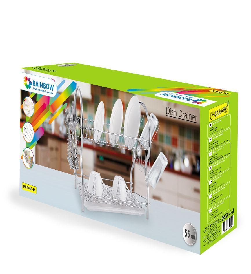 Сушарка для посуду Rainbow MAESTRO MR-1026-55 — 2 рівні ⁇ кухонна сушарка для посуду Маестро, фото 1