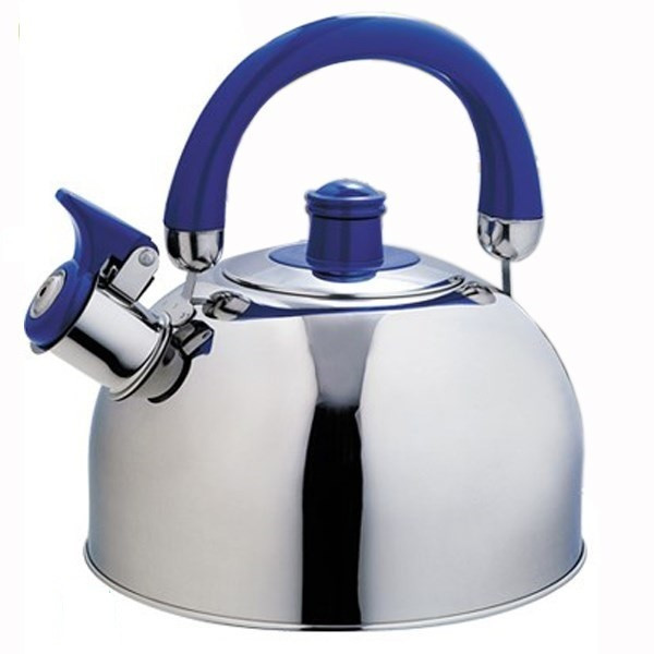 Чайник зі свистком із неіржавкої сталі Maestro MR-1304 (2.5 л) червоний <unk> металевий чайник Маестро, фото 1