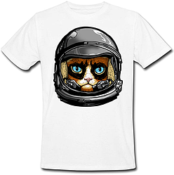 Футболка Fat Cat Grumpy Cat Astronaut (біла)