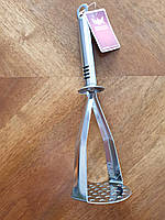 Толкушка металева з металічною ручкою