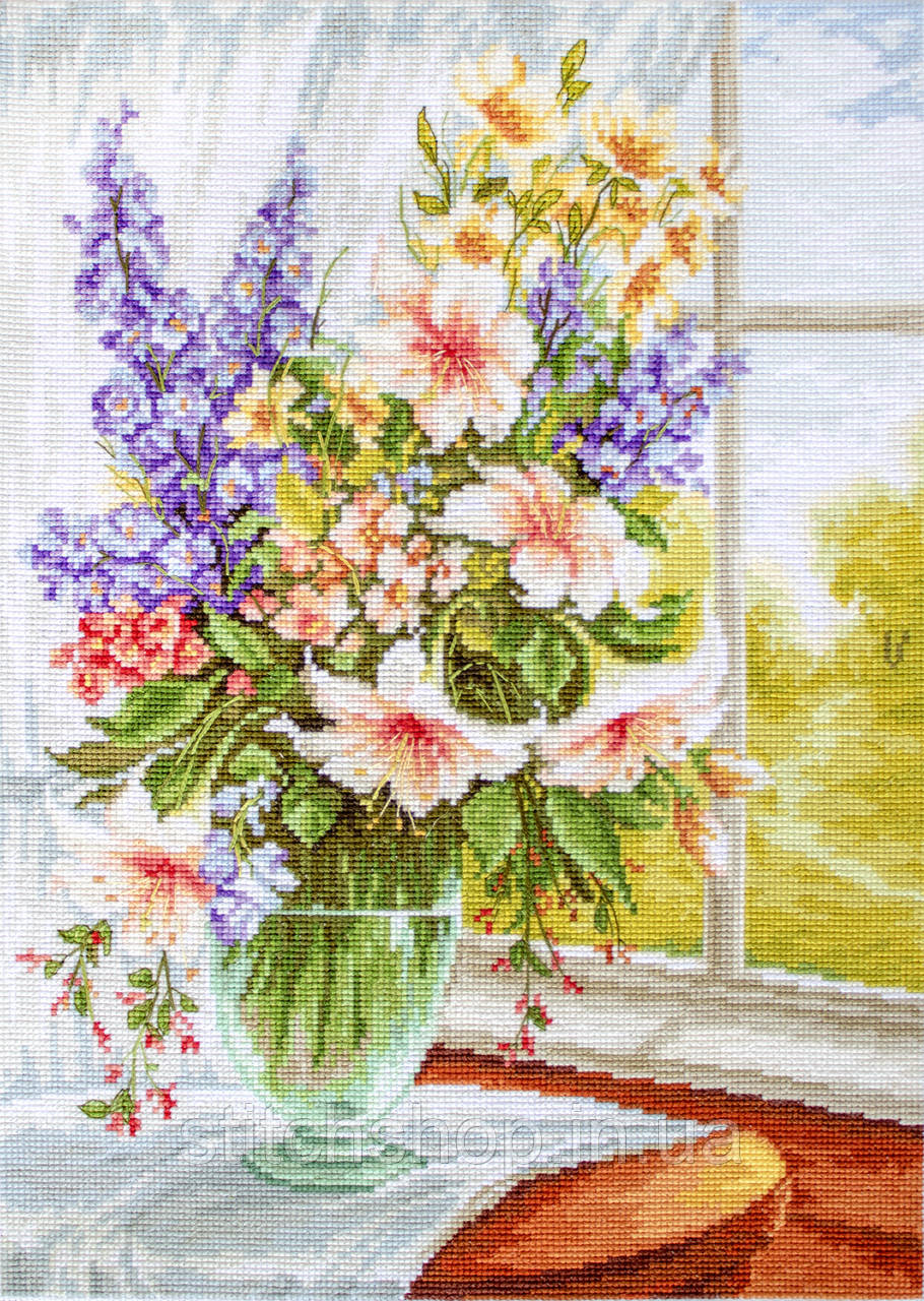 Набір для вишивання нитками LUCA-S Квіти біля вікна (BU4015)