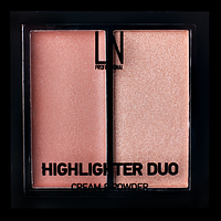 Хайлайтер для лица 2 в 1 Cream & Powder Highlighter Duo LN Professional 102