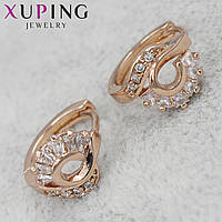 Серьги женские золотистого цвета Xuping Jewelry кольцо конго с кристаллами 18K