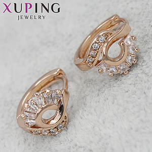 Сережки жіночі золотистого кольору Xuping Jewelry кільце конго з кристалами 18K