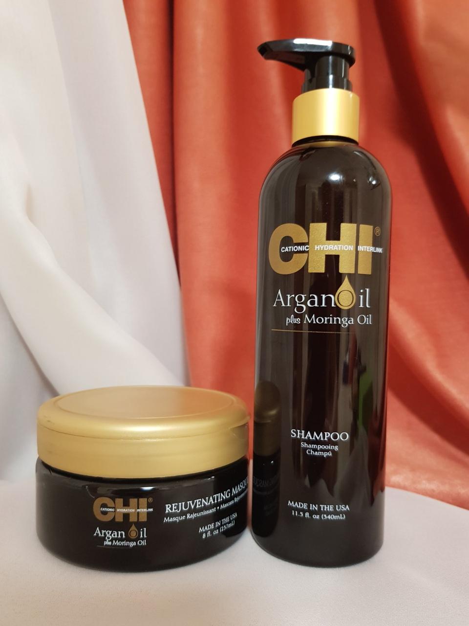 Набір CHI Argan Oil Шампунь 340 мл+ Маска 237 мл  з аргановою  олією, фото 1