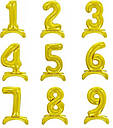 Куля цифра "9" золото, на підставці ( тривимірний), 80 см., фото 3