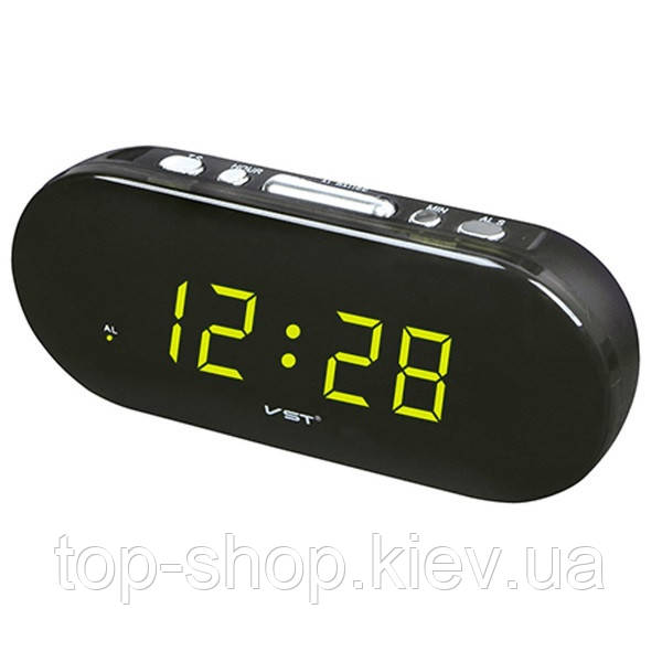 Електронні годинники настільні c будильником VST-715 зелені цифри