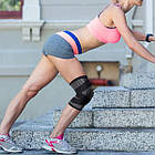 Наколінник еластичний для бігу та занять спортом AOLIKES HX-7720 з бандажними ременями чорний, фото 4