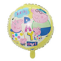 Фольгована кругла кулька "Сім'я Свинки Пеппи" 18" Китай