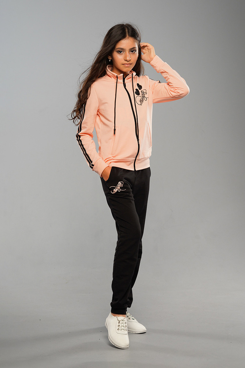 Спортивний костюм для маленьких дівчаток дитячий Турецький Liza Пудровий весна осінь літо Туреччина недорогий