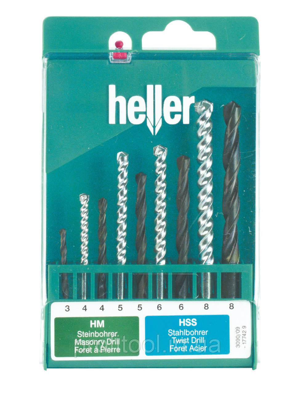 Набір свердел по бетону 4/5/6/8 мм і по металу 3/4/5/6/8 мм, 9 шт 17742 Heller 17742 Heller, фото 1