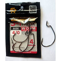 Крючок офсетный Fishing ROI S-1 WORM HOOK №4/0 (4шт)