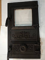 Чавунні дверцята спарка з склом