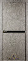 Межкомнатные двери Бетон серый M-2 ( VS ) черное стекло