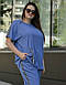 Туніка жіноча з бриджами костюм синій, фото 5