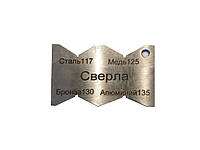 Шаблон для перевірки кутів заточування свердел №2 (Кути 117°, 125°, 130°, 135°)