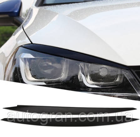 Реснічки на фар Volkswagen Golf 7 білий глянець