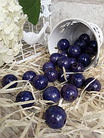 Дерев'яні намистини синього кольору круглої форми, 30 шт, d- 2 см