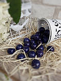 Дерев'яні намистини синього кольору круглої форми, 30 шт, d- 2 см, фото 4