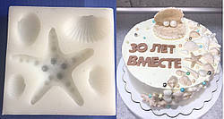 Силіконовий Молд "Зірочка + Черепашки"