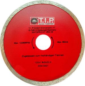 Диск 125 мм плитка алмазний відрізний T. I. P.
