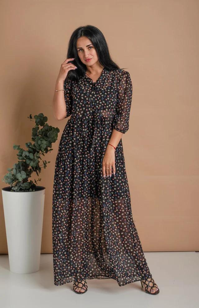 Женские шифоновые платья с длинными рукавами купить в интернет магазине OZON