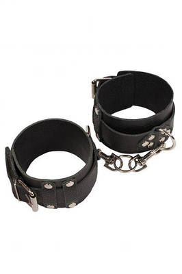 Кайдани Leather Dominant Leg Cuffs, black