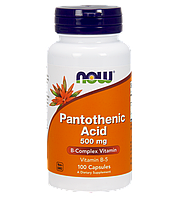 Вітамін В5 пантотенова кислота Now Foods Pantothenic Acid (Vitamin B-5) (500 мг.) 100 капс.