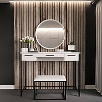 Туалетний столик з банкеткою і дзеркалом "Нефертіті Чорний"