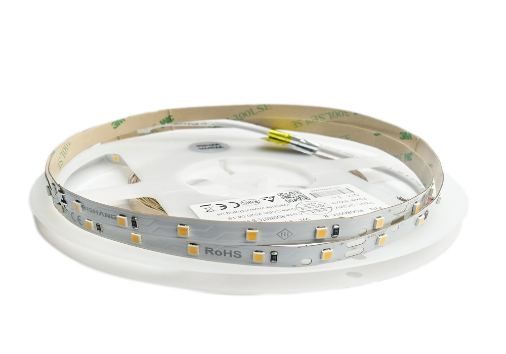 Світлодіодна стрічка RISHANG 2835/60 6Вт 24В IP20 8мм Теплий білий 3000К CRI80 RD0860TC-B