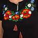 Чорна трикотажна футболка вишиванка Польова Краса, фото 4