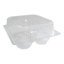 Контейнер пластиковий ПС-540 для  4 кексів і тістечок - 50 шт/уп / Пластикова упаковка для кексів