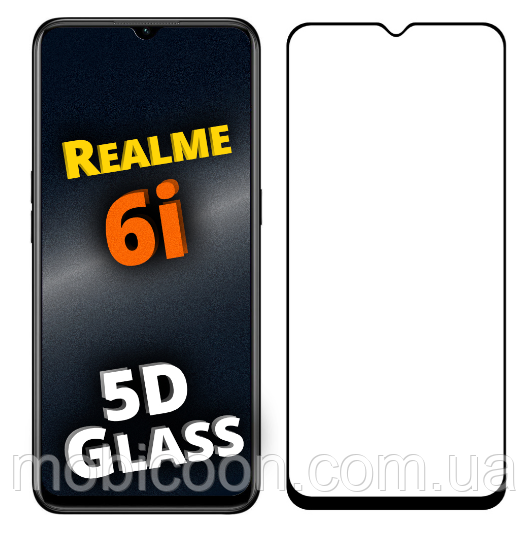 Захисне 5D скло для Realme 6i (реалмі 6 ай)