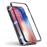 Магнітний чохол зі скляною задньою панеллю для iPhone X/XS